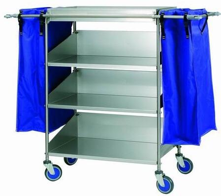 Housekeeping Cart Stainless Steel with 4 Shelves and 2 Bags